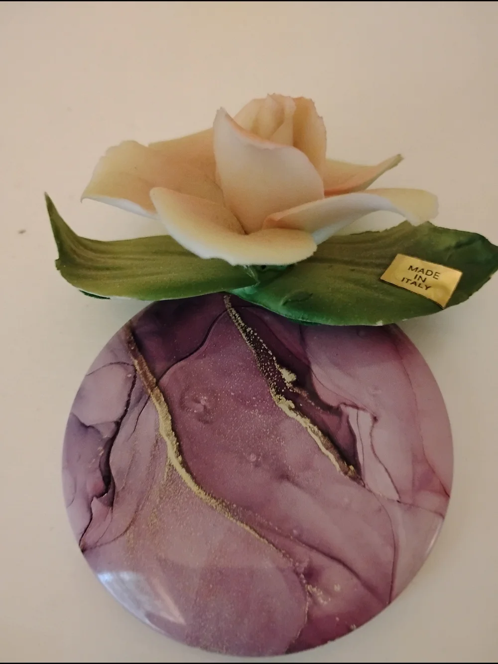 Peach Ceramic Flower Accent - Decorative Home Accent